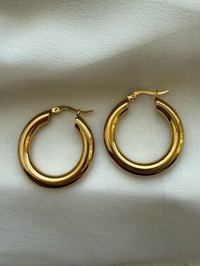 Classic Gold Hoop Earrings - Women Jewelry